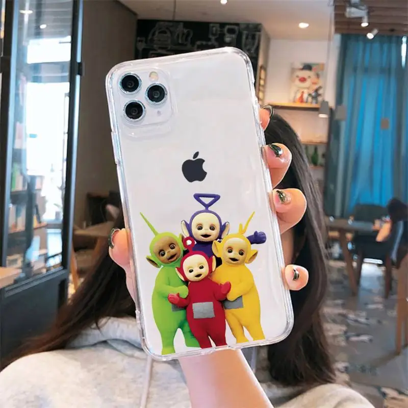 

Teletubbies cute baby pattern fashion Phone Case Transparent for iPhone 6 7 8 11 12 s mini pro X XS XR MAX Plus