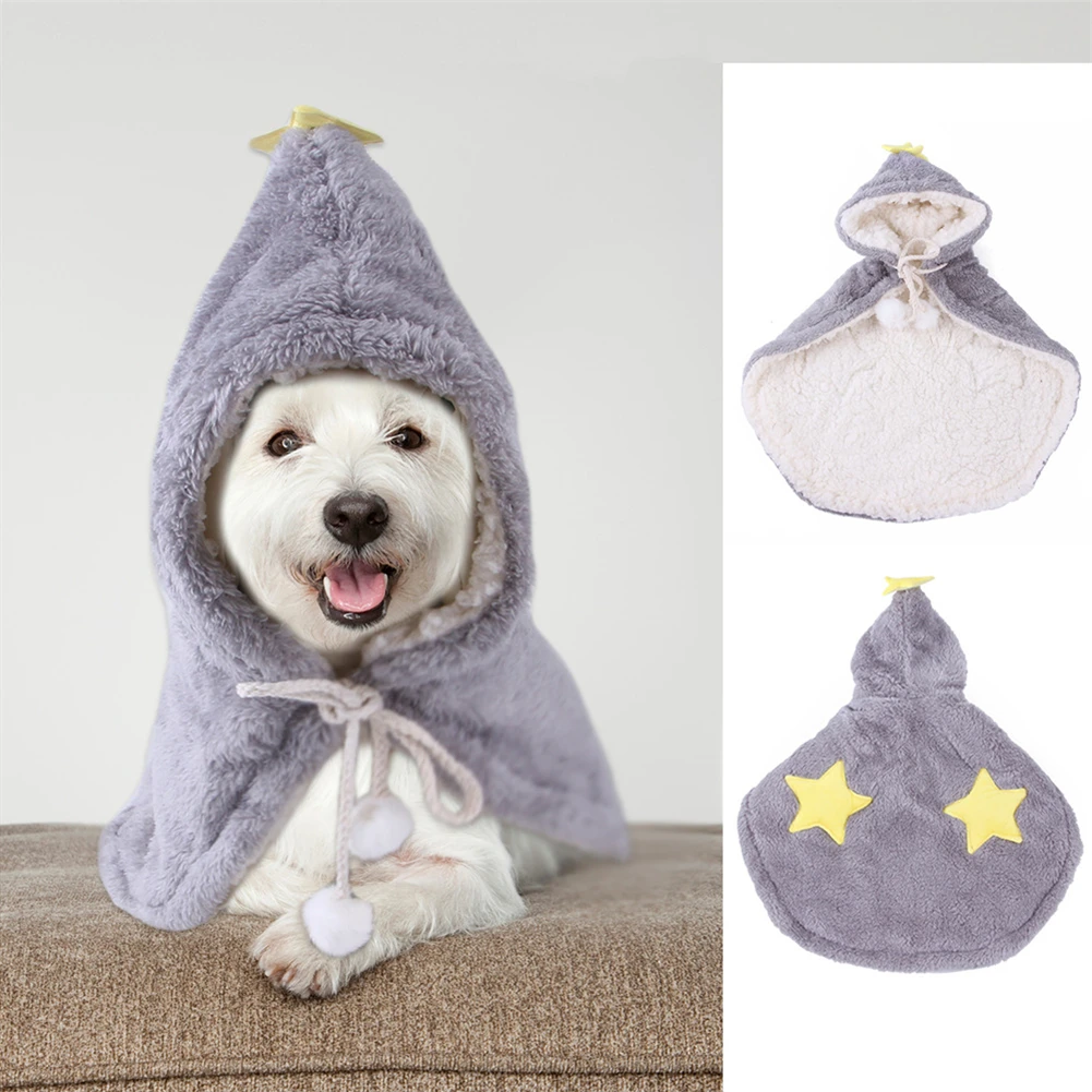 

Pet Costumes Cute Cat Dog Cosplay Plush Cloak Cap Kitten Puppy Fleece Cape New Year Suit Pets Clothes Small Dog Mantle Dress Up