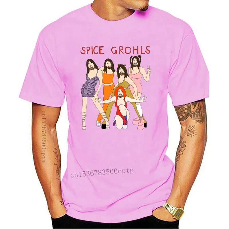 Spice Grohls Girls T Shirt Funny Dave Grohl Spice Girls White Cotton Men Cartoon t shirt men Unisex New Fashion tshirt