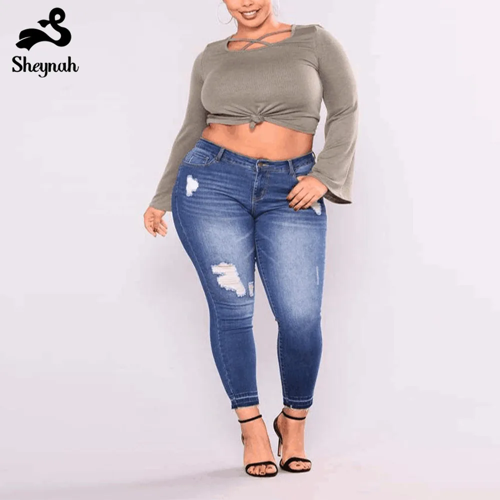 Джинсы Fiminino большого размера узкие брюки карандаш винтажные облегающие средней