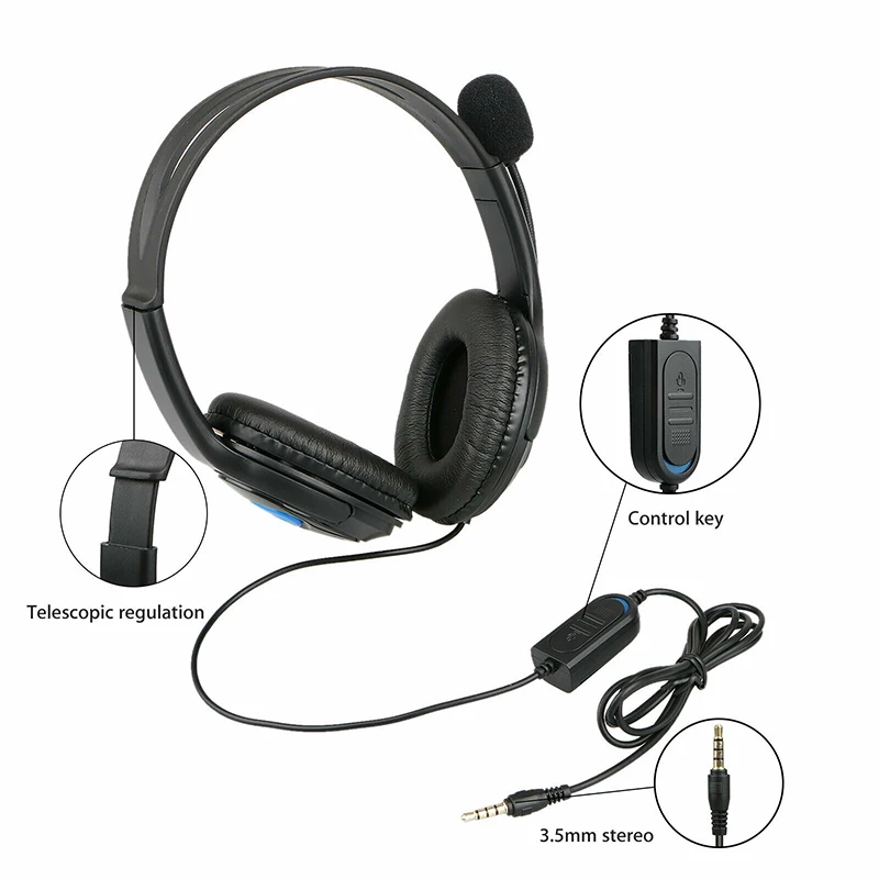

Gaming Headset Stereo Sound Headphone 3.5mm Wired Mic for Laptop Game Console H-best