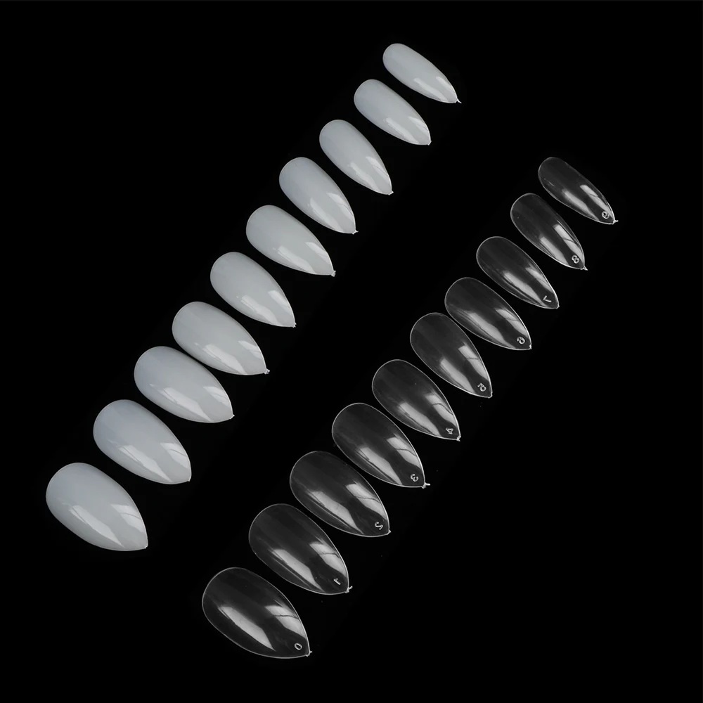 Fashion Natural French Fake Nails Oval Stiletto Pointy Full Cover False Nail Tips Almond Shape Acrylic Art Salon Manicure | Красота и