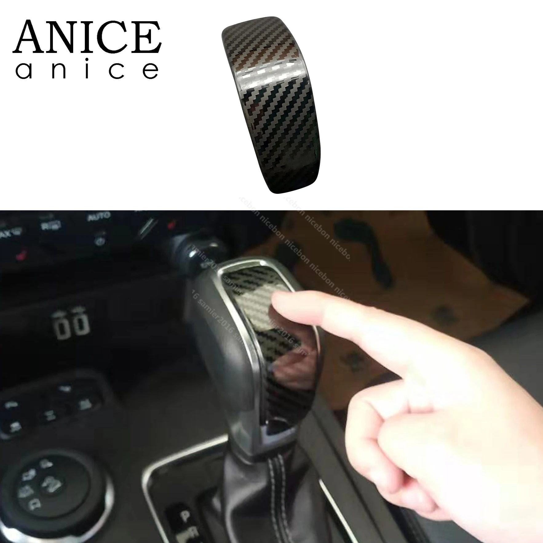 Декоративная Ручка рычага переключения передач из углеродного волокна для Ford