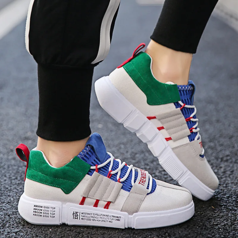 Кроссовки для мужчин Повседневная обувь дышащая бега тканая сетчатая