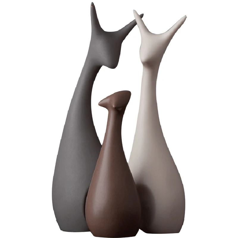 Modern Ceramic Animal Figurines Crafts Swan Deer Ornaments Home Livingroom Furnishing Decoartion Office Desktop Accessories Art | Дом и сад