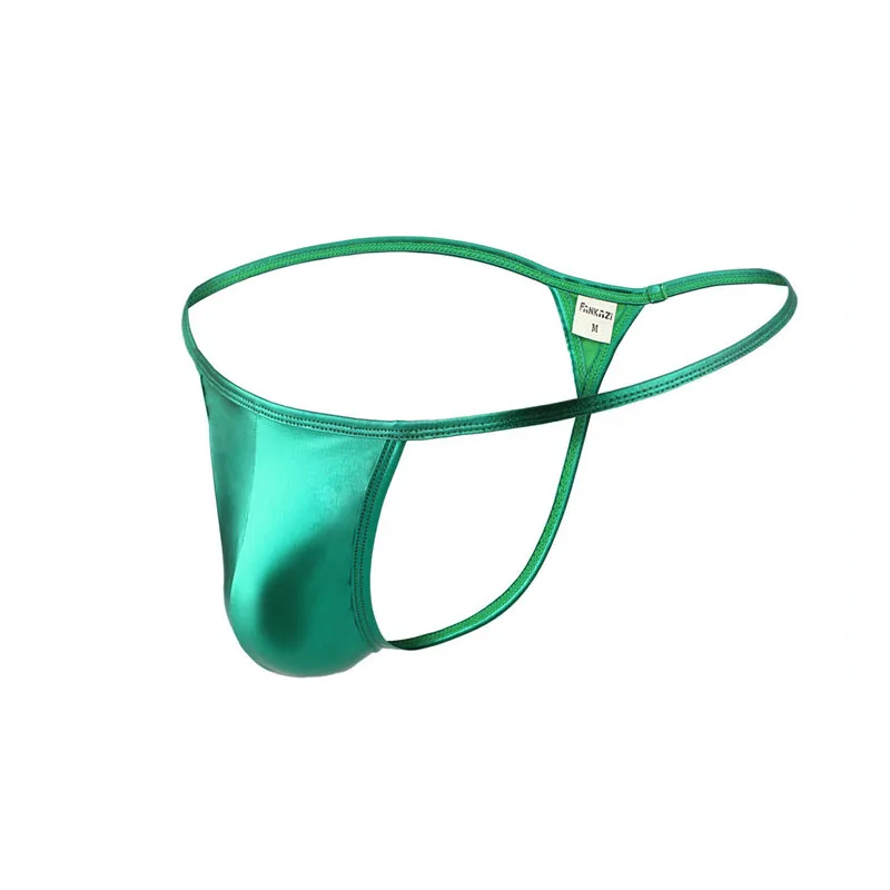 4PCS/Lot Sexy Men Briefs Bikini Thong Panties Underwear Underpants Comfortable Breathable Imitation Leather Thong Panties Brief