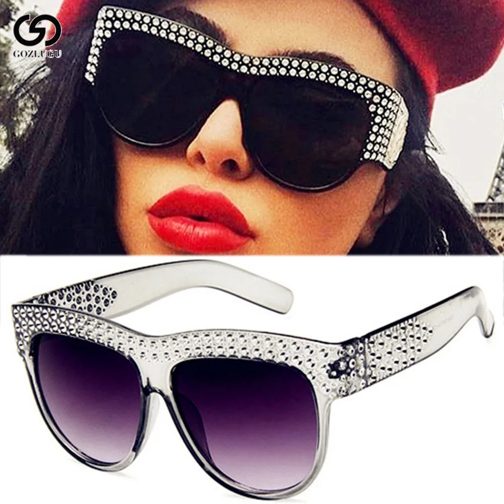 2019 Новые блестящие Алмазные Солнцезащитные очки женские брендовые дизайнерские