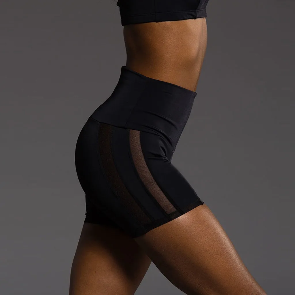 Женские однотонные черные шорты для йоги бесшовные спортзала стрейтси леггинсы