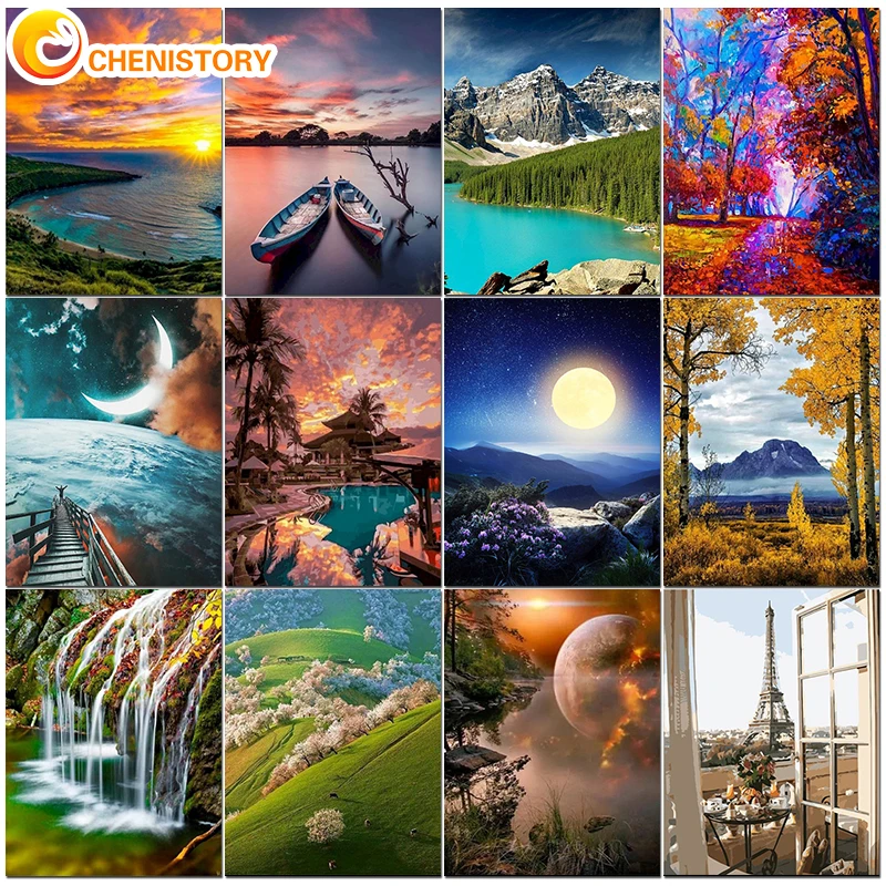 Масляная краска по номерам CHENISTORY Набор для творчества набор акриловых красок