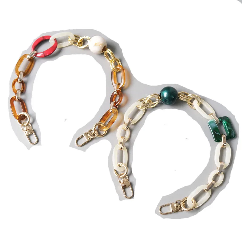 

Handles Edge Painting O Buckle Teardrop End Acrylic Resin Braded Handles for OBag Chain Pendant for O Bag Body purse handles