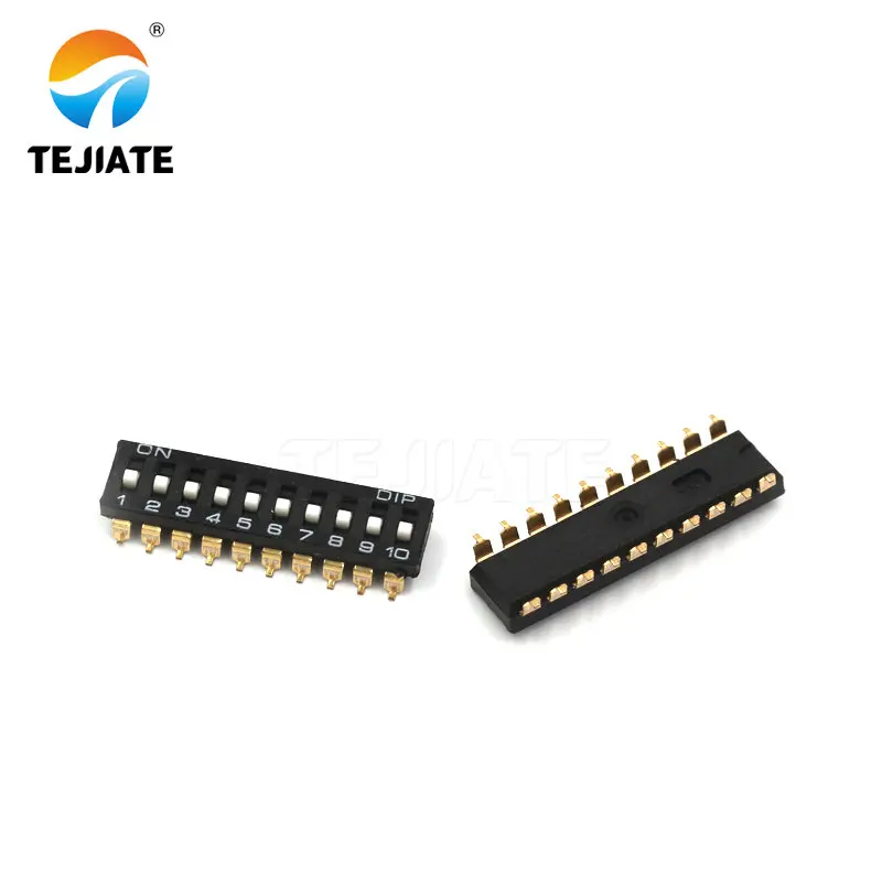 5PCS Toggle Switch Patch Flat Pulling DIP Snap Switches 2.54MM 1/2/3/4/5/6/8/10P Black Dial Address | Электронные компоненты и