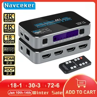 Переключатель HDMI 2,0, 4K, переключатель HDMI, аудио экстрактор, HDR дуговой сплиттер 4X1 с пультом ДУ (HDMI вход в HDMI + toslink + стерео аудиовыход)