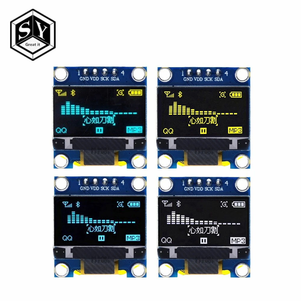 0,96 дюймов IIC Серийный желтый синий OLED дисплей модуль 128X64 IEC SSD1306 12864 плата с ЖК-экраном GND VCC SCL SDA для arduino
