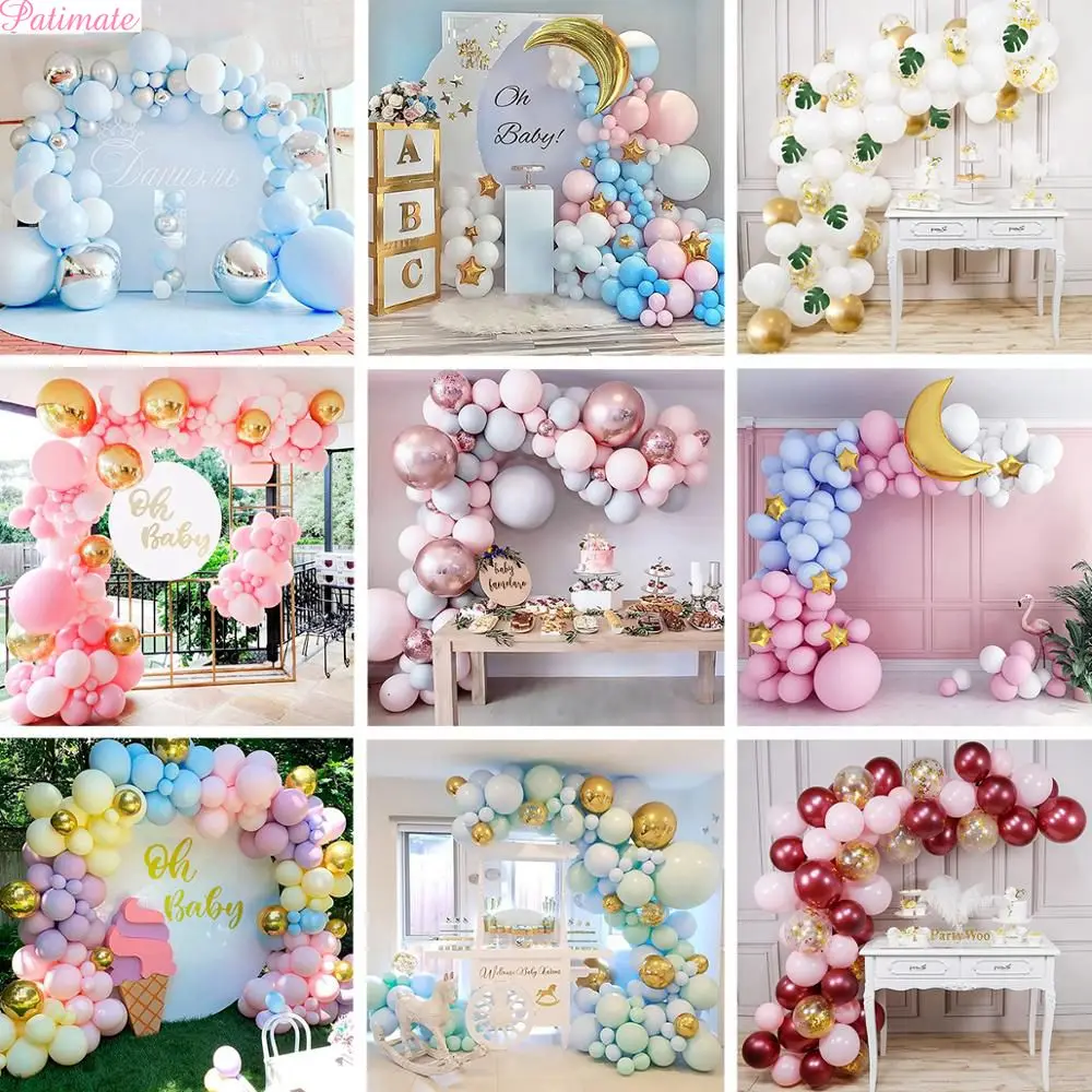 

PATIMATE Macaron Balloon Garland Arch Birthday Party Decorations Kids Wedding Birthday Party Supplies Baby Shower Boy Girl Deco