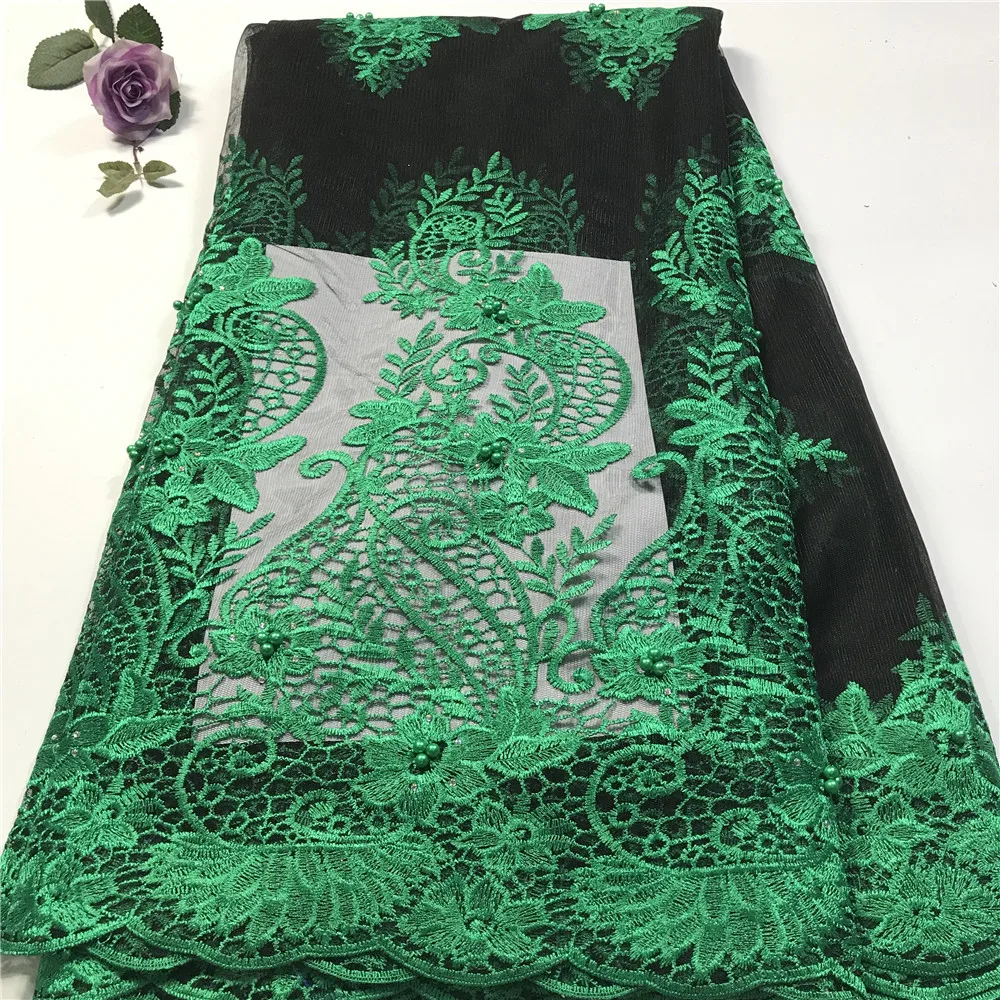 Африканская кружевная ткань 2021 высококачественное кружево с бисером/белый тюль