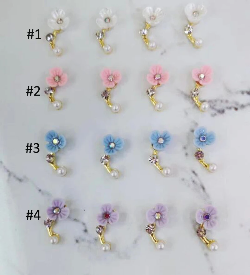 

100pcs/lot Handmade Nail Charm | Acrylic 3D Nail Art Flowers| 3D Designer Nail Art. Open Flower Design Craft Charms. Nail Charms