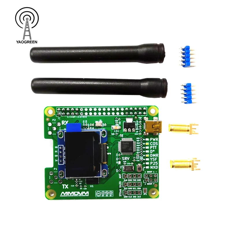 YAOGREENHAM jumbospot V1.3 MMDVM_HS_Dual_Hat MMDVM дуплекс RX TX UHF VHF Hotspot комплект OLED платы P25 DMR YSF для Raspberry