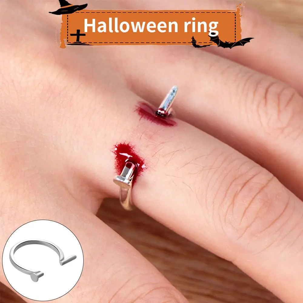 

Punk Style Girls Alloy Nail Rings Women Men Open Rings Adjustable Copper Rings Halloween Party Jewelry Gift