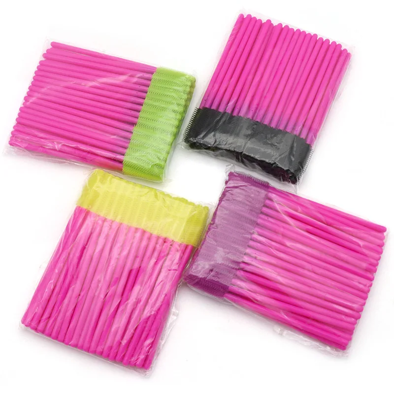 HOT 50 pcs Disposable Silicone Gel Eyelash Brush Comb Mascara Wands Eye Lashes Extension Tool Professional Beauty Makeup | Красота и
