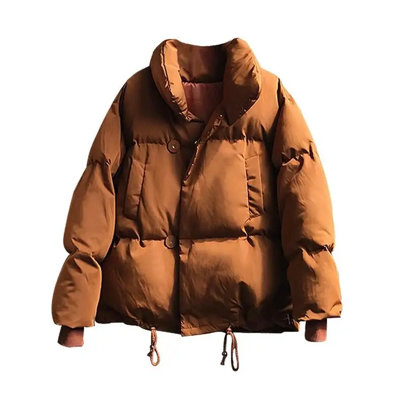 Новый Повседневный свободный пуховик с высоким воротником женское теплое зимнее