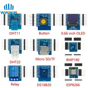 Макетная плата ESP8266 D1 Mini Pro, с Wi-Fi, NodeMcu WS2812 RGB DHT11 DHT22 AM2302 реле DS18B20 BMP180, мотор для WeMos, сделай сам