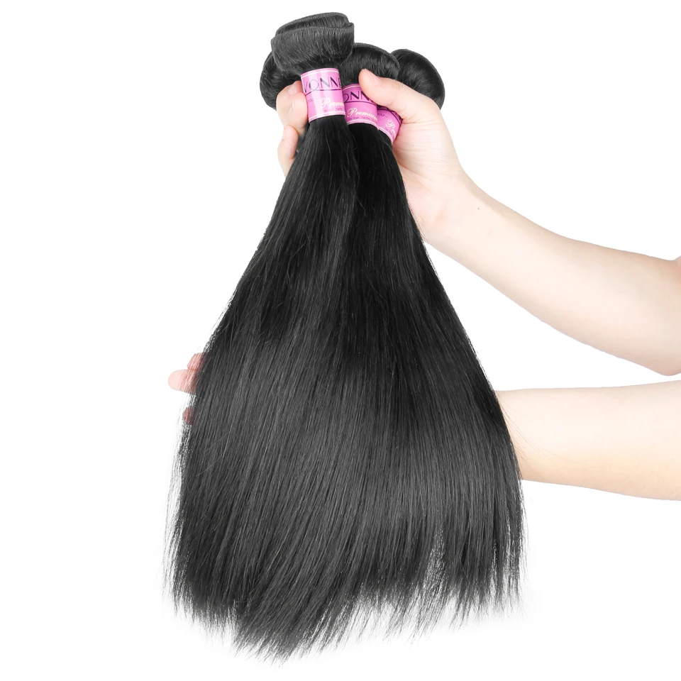 YVONNE прямые натуральные волосы 3 пряди бразильские плетеные 100% человеческие