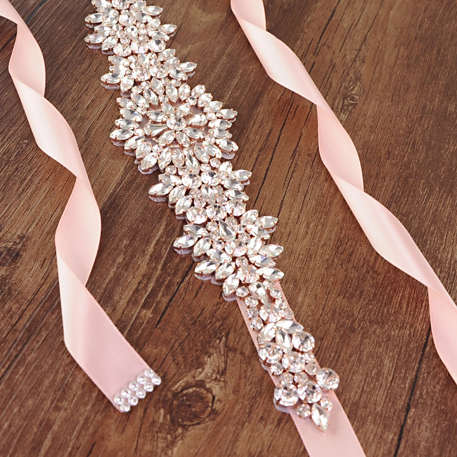 

S319-RG Pearls Wedding Belts Handmade Bridal Belts Fashionable Pearl Beaded Bridal Sashes Wedding Dress Accessories Crystal Belt