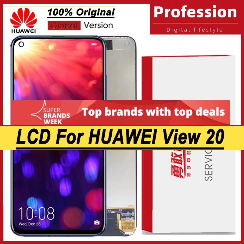 100% Оригинальный 6 4 ''дисплей с рамкой для Huawei View 20 ЖК-дисплей сенсорным