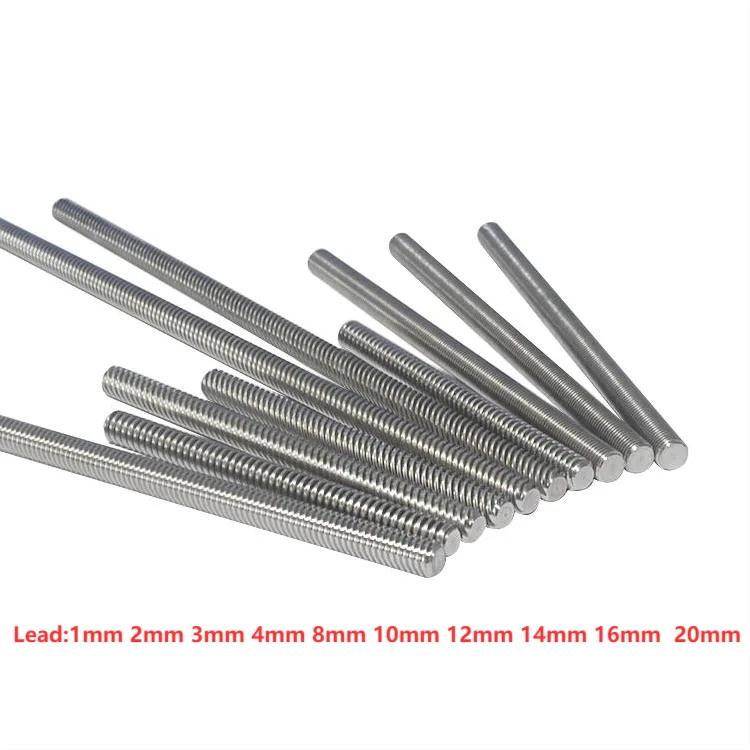 

304 stainless steel T8 screw length 240mm lead 1mm 2mm 3mm 4mm 8mm 10mm 12mm 14mm 16mm trapezoidal spindle 1pcs