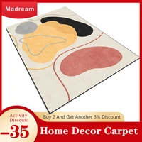 madream new carpet for home living room nordic style geometric pattern rug sofa decor area carpet orange color block outdoor mat