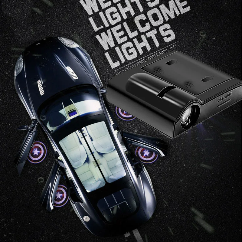 2X voiture universel sans fil porte Logo lumières LED de bienvenue lampe Projection lumiere Laser projecteur | Автомобили и