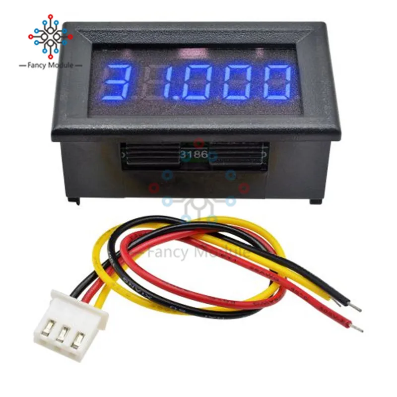 0 36 &quot5 цифр Напряжение детектор Панель метр 3 проводов Мини Автомобильный