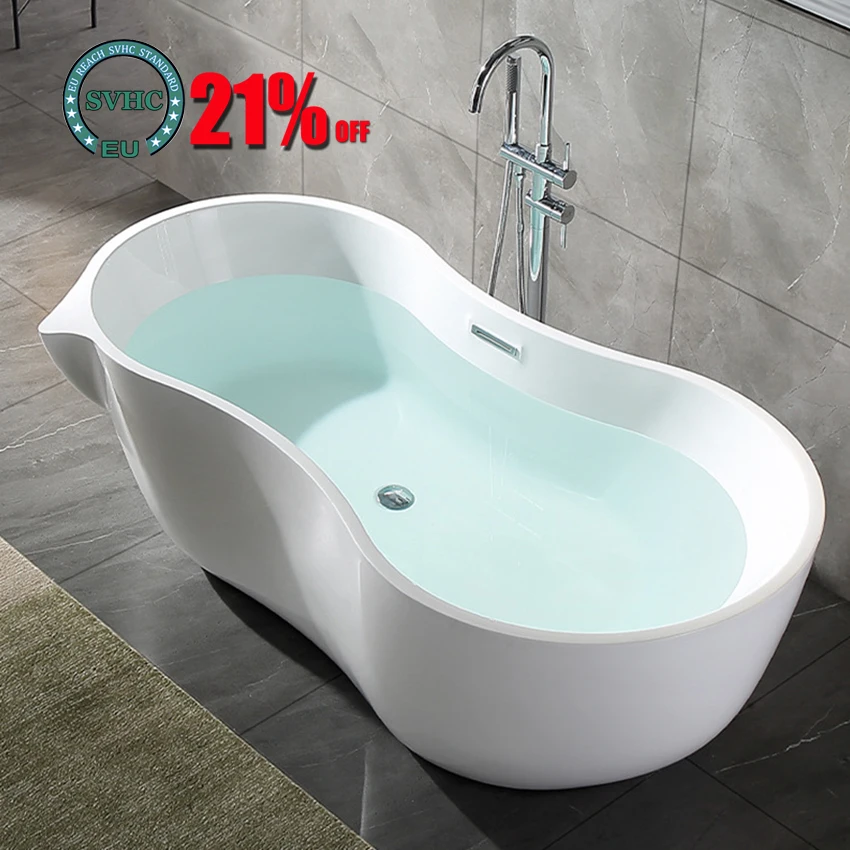 

MY-1881 Modern Household Integrated Bathtub 1700X900X590MM Thin Edge Acrylic Bathtub Adult Small Apartment Leisure Hotel Bathtub