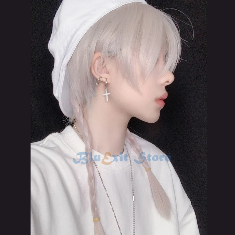 Градиентный крутой бежевый парик в стиле &quotЛолита&quot Харадзюку короткие прямые