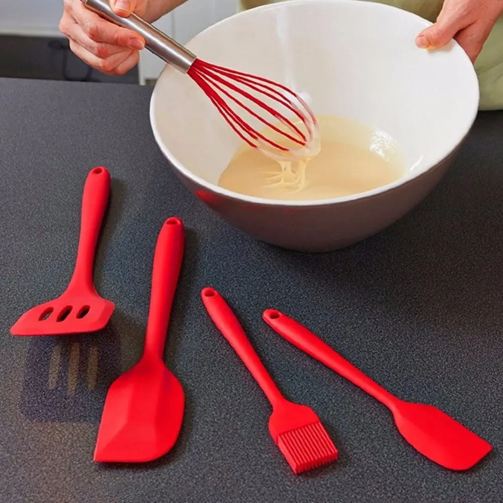10 шт./компл. набор силиконовых лопаточек антипригарная кухонная посуда ложка для