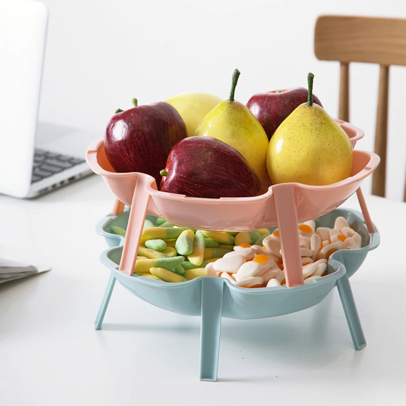 3 шт./компл. Штабелируемая Фруктовая тарелка в форме цветка пластиковый поднос