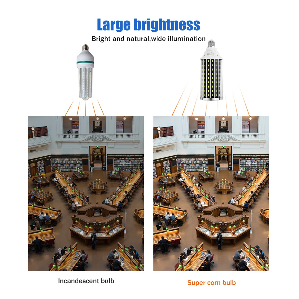 Светодиодная лампочка E27 светодиодная лампа 50 Вт лампочка-кукуруза 220 В