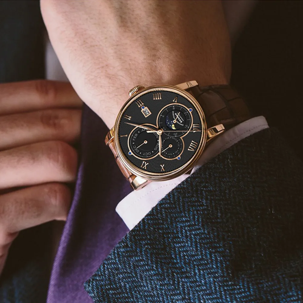 Часы наручные мужские автоматические Роскошные водонепроницаемые механические