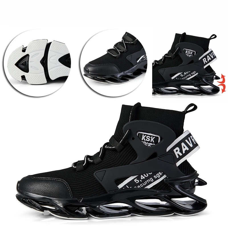 

High-top Blade Athletics Running Shoes Men Breathable Socks Casual Cushioning Sneakers Male High Quality Chunky Walking Shoes