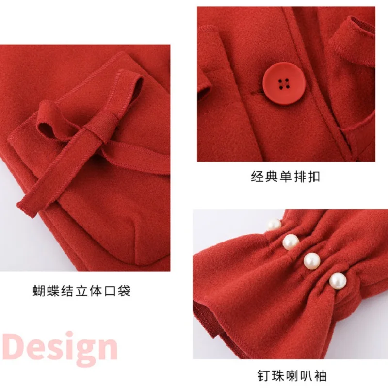 Одежда для девочек осень зима 2019 г. новое модное милое плотное теплое шерстяное