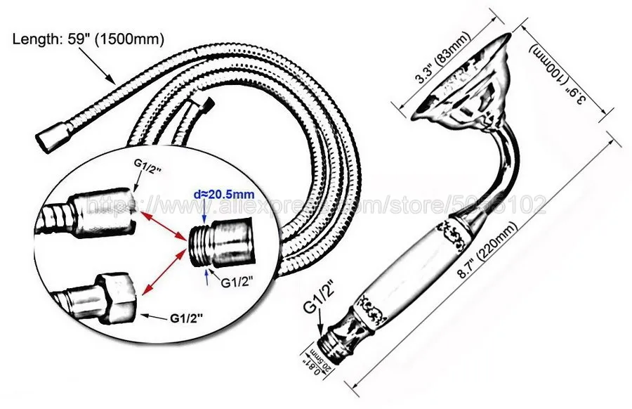 Масло втирают Бронзовый телефон стиль ванная комната душевая головка экономии