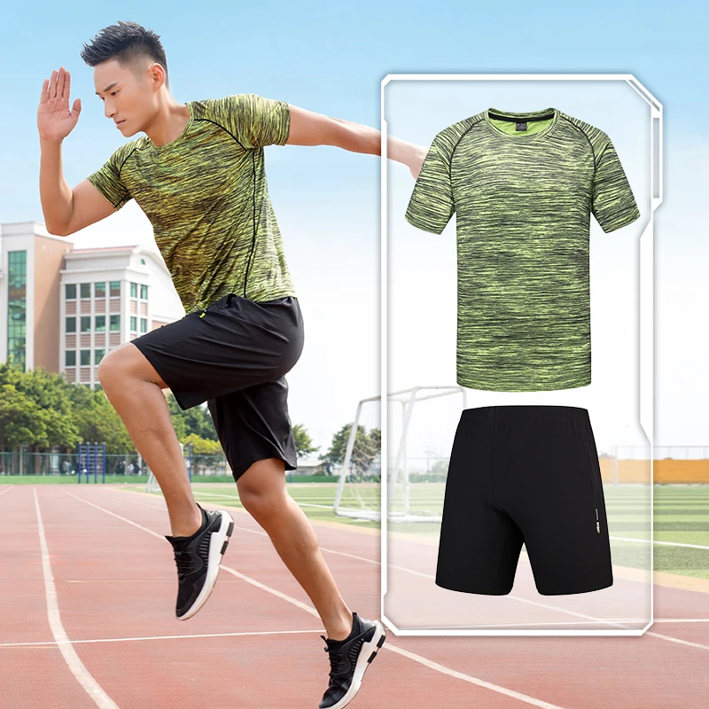 Летний костюм для мужчин wo мужской модный фитнес-костюм Быстросохнущий короткий