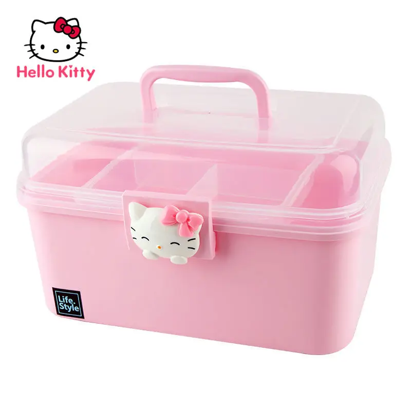 

Hello Kitty Children's Hair Accessories Storage Box Girl Hairpin Headdress Hairpin Ring Dressing Cute Head Rope Jewelry Box