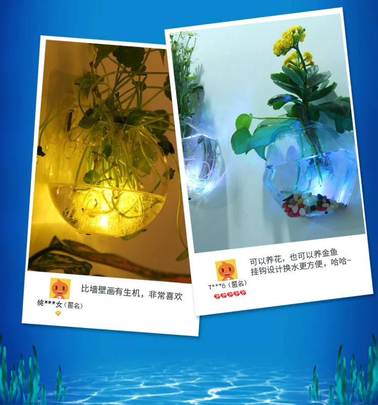 1 шт. креативные настенные стеклянные вазы со светильник кой террариум