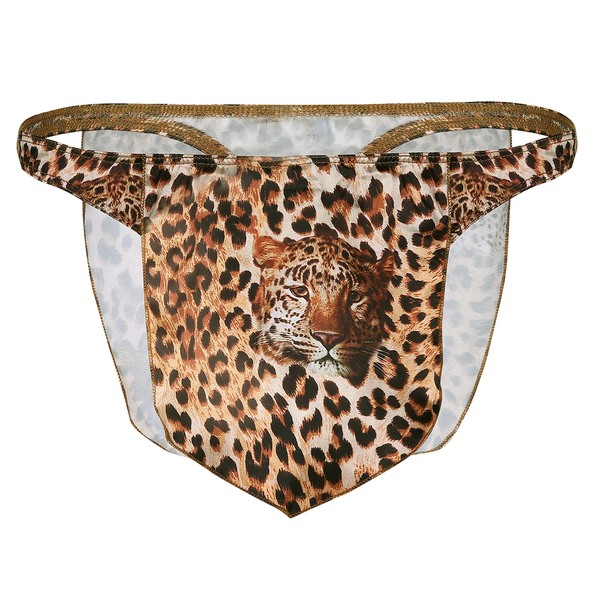 Стринги мужские с высокой посадкой леопардовым принтом |