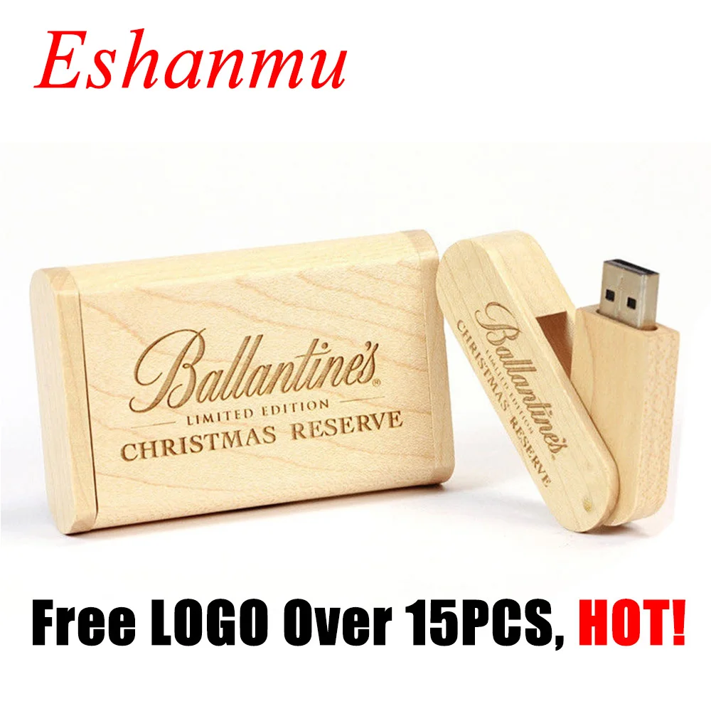 Eshanmu флеш-накопитель Поворотная модель вращающийся деревянный Usb Подарочный