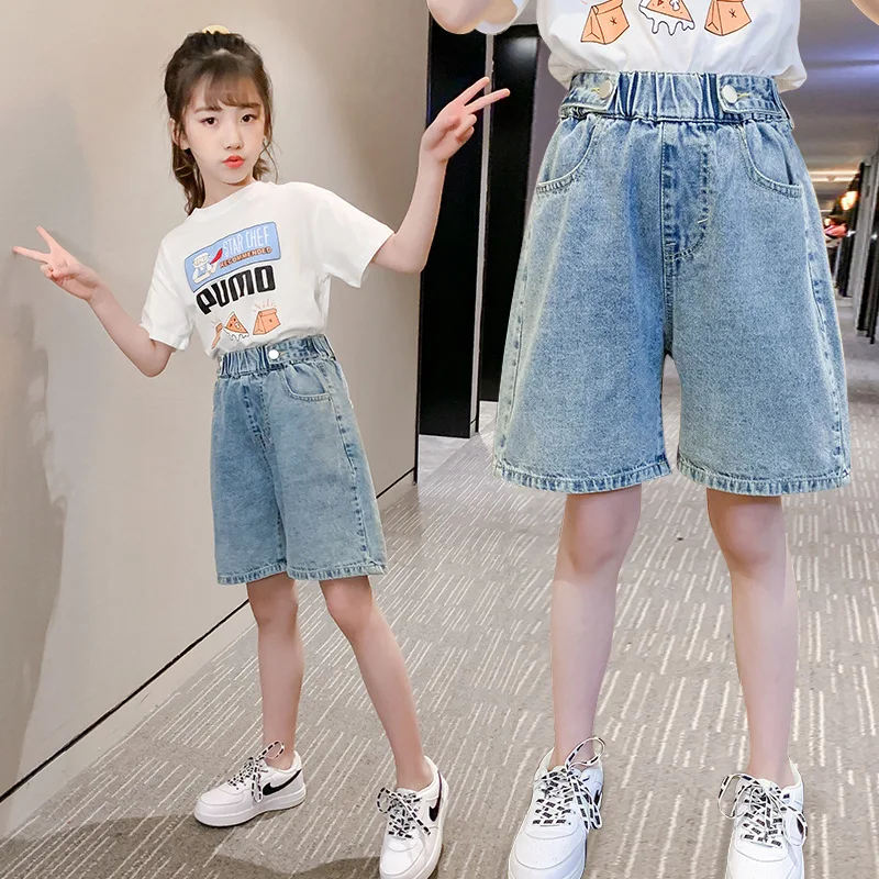 

Summer New Children's Jeans Shorts Girls' Capris Wide Leg Pants Cute Shorts Girls Shorts Kids Clothing