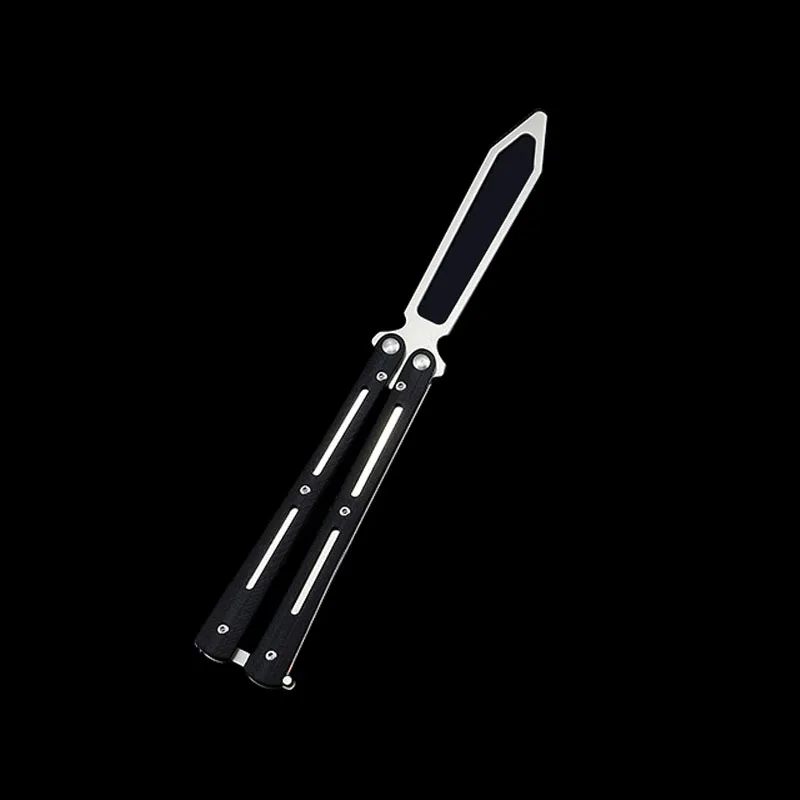 Black Sword Head Прямая поставка складной нож-бабочка шариковый подшипник практический нож бабочка G10 ручка 440C Лезвие пилка меч голова тупое лезвие ножи - Цвет: Black Sword Head