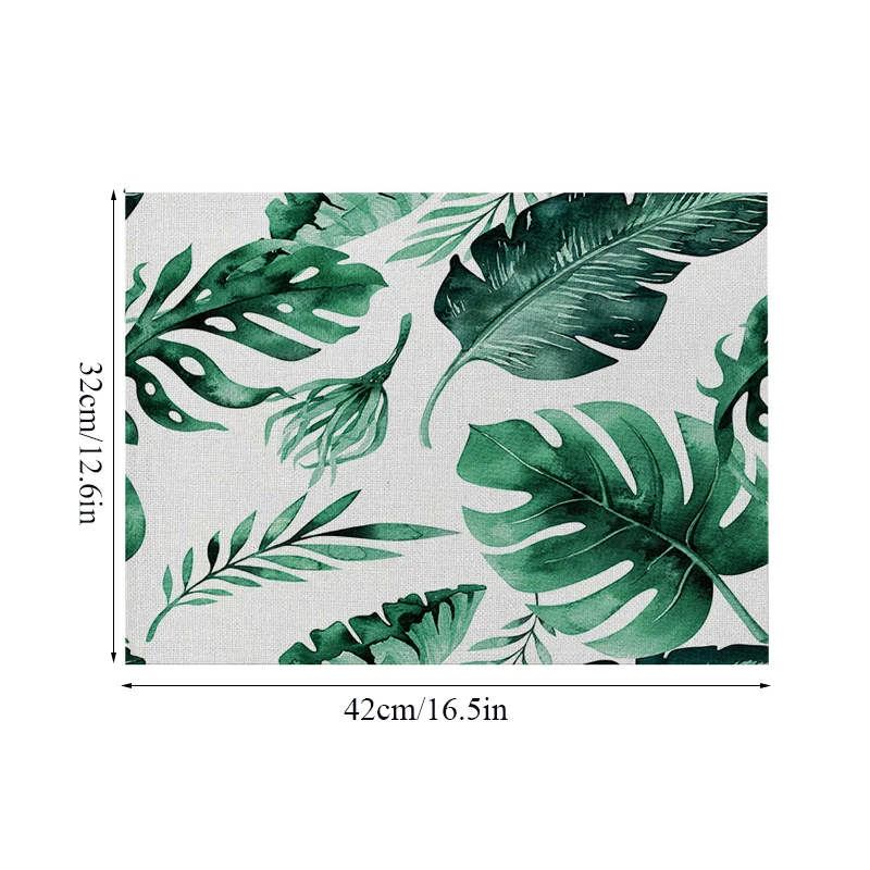 

Non-Slip Coaster Cup Mats Placemat Multicolor Heat Insulation Cotton Linen Simple Table Mat Green Plants Nordic Tableware Pad
