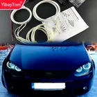 Комплект белых фар YibayTom Ccfl с ангельскими глазами, 6000k, Ccfl, гало, кольца, фара для VW Volkswagen Golf 5 MK5 2003-2009